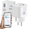WLAN-Steckdose | Kompatibel mit Google Assistant und Amazon Alexa, Steuerung über Smart Life oder Tuya Smart, Schuko-Typ, Energiemessung, Zeitschaltuhr | SM-P16