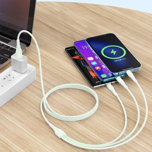 USB-Kabel mit drei Ladeanschlüssen | B2-3in1-grün