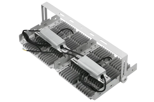 Professionelle 400W LED-Halogenlampe | Starkes Licht für Sporthallen, Fabriken, Zuhause | Aluminiumlampe | Strahler mit verstellbarem Griff | TMN-400W-SILVER