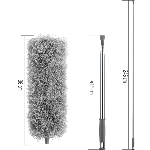 Teleskopischer Staubwedel | Langer Besen | FDD-2.8M-GREY