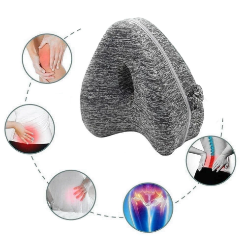 Orthopädisches Kissen | Kniekeil für Seitenschläfer zur Unterstützung der natürlichen Körperhaltung | grau | JLP-013-GREY