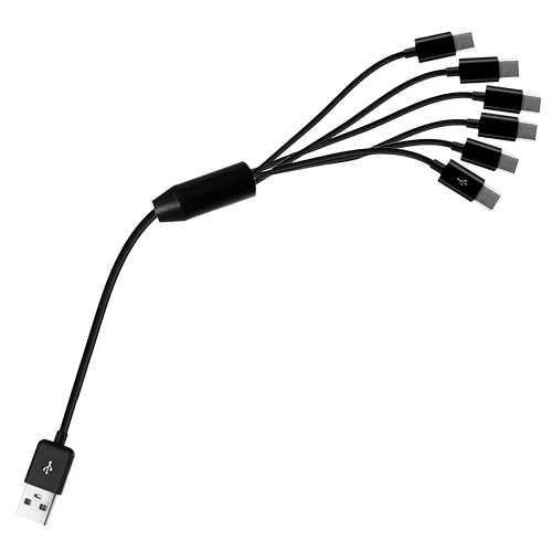 USB-Kabel 6-in-1 | Multifunktionales Datenübertragungskabel | USB-TPC-6in1-50CM