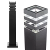 Gartenleuchte Stehleuchte | Aluminium-Sockelleuchte 60 cm | schwarz matt | 230 V, E27-Fassung