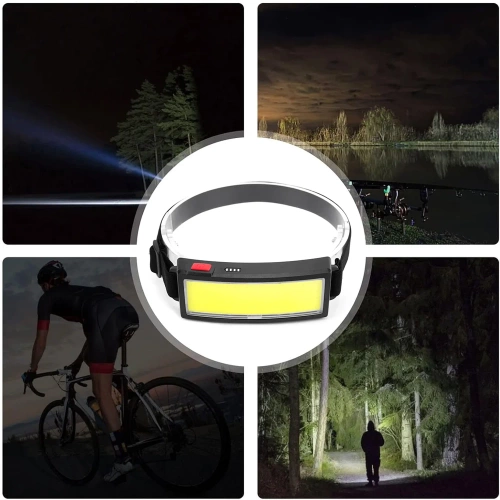 LED-Stirnlampe | Stirnband | HWL-120-SCHWARZ