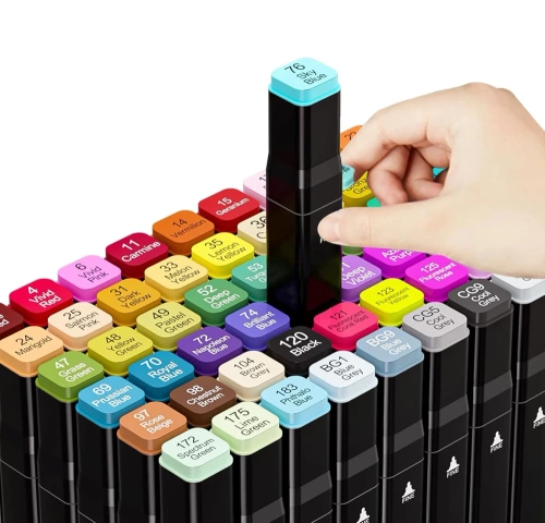 Bunte Filzstifte | Doppelseitige Marker | Marker-Set in Tasche | SMP-60PCS