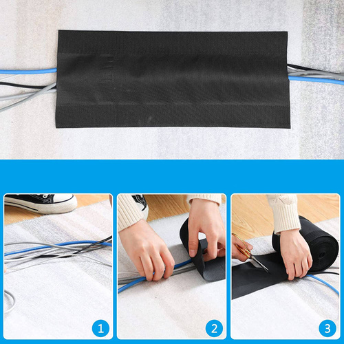 Klettband, Organizer, Kabelverkleidung und Teppich- und Bodenbelagabdeckung | 3 Meter | WCT-10-3M