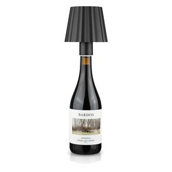 Tischlampe zum Aufstecken auf eine Flasche | HJA47-SCHWARZ | LED-Tischlampe mit eingebautem Akku