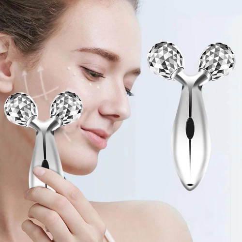Gesichtsmassagegerät | Rotierender Gesichts- und Körperroller | AL-306B-SILVER