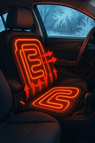 Universelle Auto-Sitzheizung | 12 V | beheizbares Autositzkissen | schwarz | ZX-008-BLACK