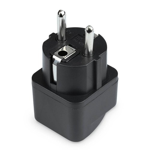 Universeller Netzadapter, Reisestecker mit UK/USA/CN-Steckdosen zu EU/PL-Steckdosen | Schwarz | AD-DE89