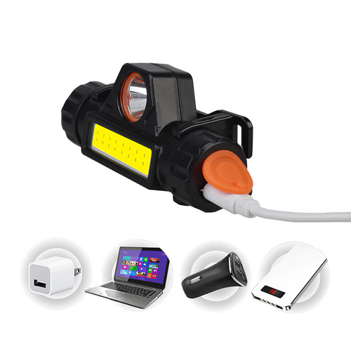 LED Stirnlampe XPE Q5 + COB | Magnet, 500lm, 1000mAh | TL-101-B