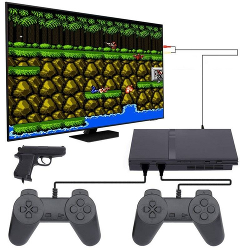 Retro-Spielekonsole für den Fernseher | 2 Controller + Pistole | 16 eingebaute 8-Bit-Spiele | RS-79