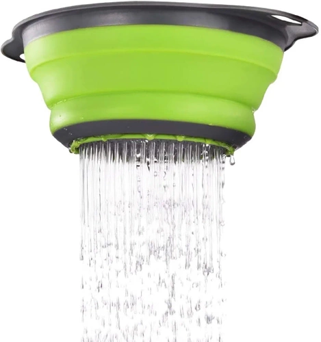 Faltbarer Küchensieb | Silikon Abtropfsieb für Camping, Pasta, Gemüse und Obst | FDB-024