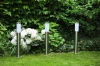 Garten Stehleuchte, runder Sockel für E27 Glühbirne | 230V Stromversorgung, Edelstahl | Inox, 65cm | LLR-65CM