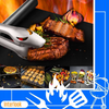 Grill-Teflonmatte | Mehrfachgrillrost | Grillpfanne | BTF-430-B-5x
