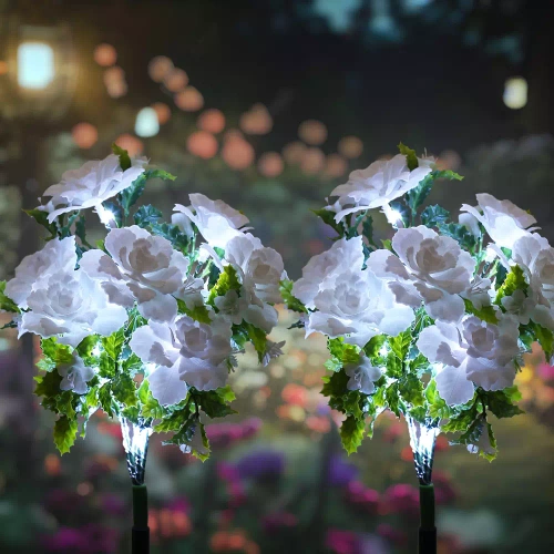 Solarblume | Solar-LED-Gartenlaterne Begonia | 60 cm, 600 mAh | FLD-27-WEISS