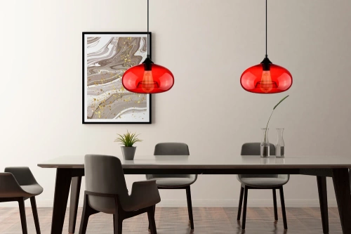 Moderne Glas Hängelampe | Rot | GB-D28-R