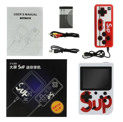 Mini tragbare Retro-Spielekonsole mit Controller | 400 Spiele 3.0 | RS400-Double