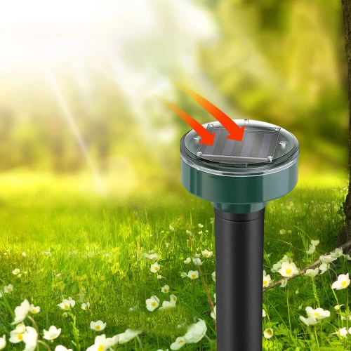 Marderschreck | Solar-Maulwurfschreck, Nagetiervertreiber | 4 Stück | schwarz | YQJ-1203-BLACK