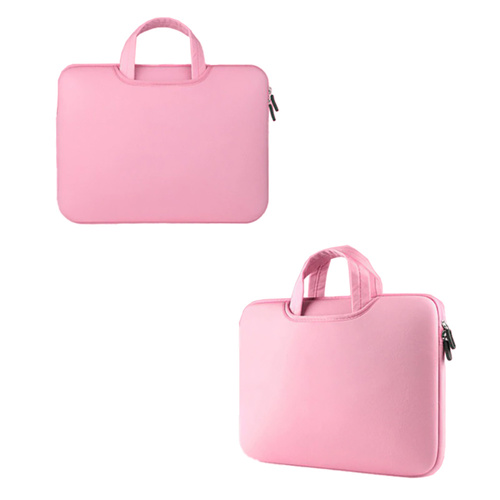 Neopren-Laptoptasche | passend für 13,6 Zoll, mit Griffen, zwei Seitentaschen | rosa | BR04