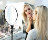 Ringlicht 45 cm mit Stativ 210 cm | Beleuchtungsset für Make-up oder Streaming | RL-480 2in1