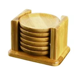 Untersetzer-Set aus Bambus | 6 Stück | Ergänzung für Gong Fu Cha Technik | BCP-6in1-Bamboo