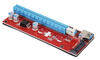Riser 007S Rot | Hochwertiger PCI-E Riser | Grafikkartenerweiterung Adapterkarte mit Stromversorgung USB 3.0-Kabe