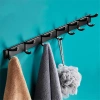 Wandhaken mit verschiebbaren Haken | Metallischer Badezimmer-Wandhaken | Kleider- oder Handtuchhalter | QH-8G-GREY