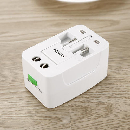 Reiseadapter | Multifunktionaler Netzadapter mit Ladegerät, 2 USB-Ports, EU/USA/CN/UK/AUS | AD-T202