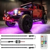 LED-Unterbodenbeleuchtung | Flexible RGB-Bänder | Bluetooth-Konnektivität mit Telefon-App | Gurtlänge: 90 cm x 2 und 120 cm x 2