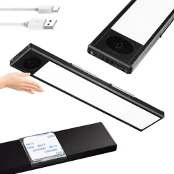 Möbel-Licht mit Bewegungssensor | Kabellose Nachtlampe mit Sensor | LED-Unterbauleuchte 20 cm | HSL-S20CM-SCHWARZ