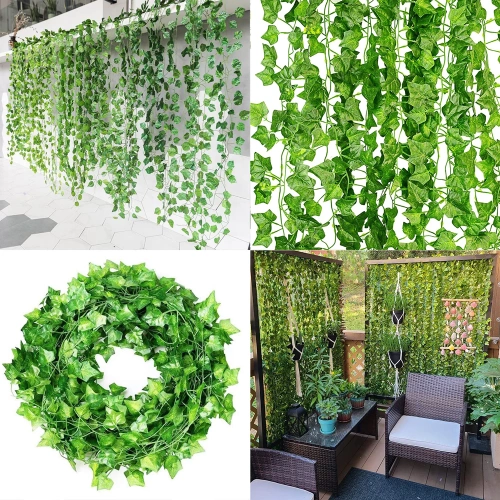 Dekorative Girlande | 6 Stück | künstlicher Efeu | 13,8 m | Zierblätter