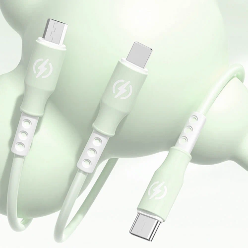USB-Ladekabel | 3-in-1, mit drei Anschlüssen | grün | B2-3in1-green
