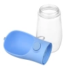Tragbare Trinkflasche für Haustiere | Wasserflasche für Hund oder Katze | Trinkflasche mit angehängter Schale | PAC-500ML-BLUE