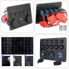 Bedienfeld 12V 24V IP65 mit USB | Bedienfeld mit beleuchteten Schaltern | Dual-USB-Ladegerät 2,1 A/5 V | 12V Zigarettenanzünderbuchse 