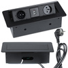 Doppelsteckdose mit Erdung + 2x USB versenkbar in der Arbeitsplatte | JX-S267K