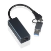Ethernet-Netzwerkkarte | USB 3.0 Adapter 2-in-1, USB-C Adapter | grau | JC-WK03-GREY