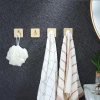 Goldener Haken für Kleidung, Geschirrtücher, Handtücher | Selbstklebende Halterung für Küchenzubehör | BXG-4PCS-GOLD