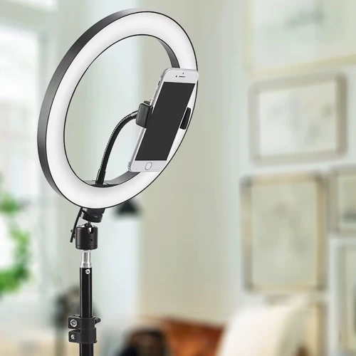26 cm LED-Ringlicht mit 210 cm Stativ | Make-up-, Streaming- und Aufnahmeset mit Telefonhalterung |