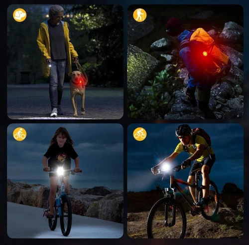 USB-C IP65 LED-Fahrradlicht-Set | Fahrradbeleuchtung vorne + hinten | 15 Beleuchtungsmodi | 05BR0013