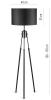 Modernes, stilvolles Beleuchtung für Wohnzimmer, Schlafzimmer | Schwarz-goldene Stehlampe mit Metallgestell | DYT-L155-BLACK | Schwarze Stehlampe