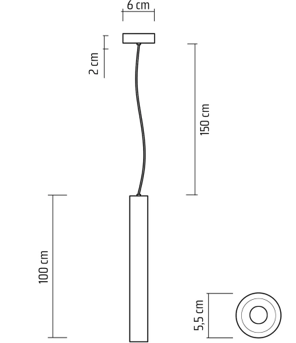 Schwarze Pendelleuchte | Moderne Deckenleuchte | Dekorative Beleuchtung | CTD-L100CM