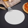 Stahl-Pizzaschaufel | Brot- und Gebäckschieber | Runde Ofenschaufel | MD-120-SILVER