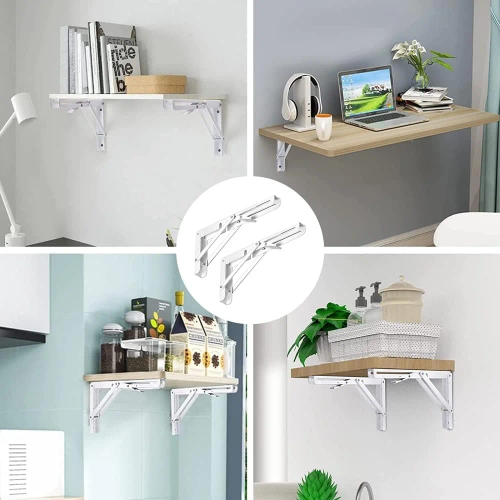 Klappbare Regalträger | klappbare Halterung für Regalboden, Arbeitsplatte | 20 cm | weiß | FB-A20CM-WHITE