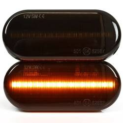 LED-Seitenblinker | Rauchglasabdeckung | dynamisch | VW Bora, Golf 3 4, Passat, Lupo, Polo, Sharan, Vento, T5 | PL1812CB2-D