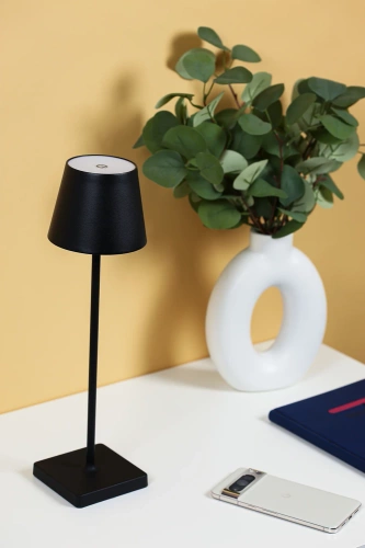 Tischlampe mit eingebautem Akku | Touch-Nachtlicht | HJA18-SCHWARZ