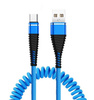 Typ-C 1M | Spiralkabel USB zum Aufladen des Telefons | Quick Charge 3.0 2.4A | AM32