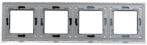 Vierfach-Rahmen-Set + 4x Schuko-Steckdose mit Erdung 230V | Gehärtetes Glas | Weiß | SC80-4