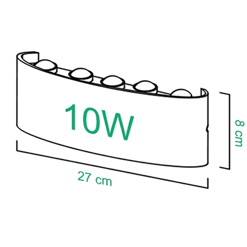 Gartenlaterne, LED-Außenwandleuchte | oben - unten | 10W, IP65 | BD-C041-10W
