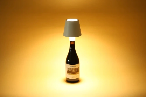 LED-Tischleuchte mit integriertem Akku | zum Aufsetzen auf Flaschen | weiß | HJA46-WHITE